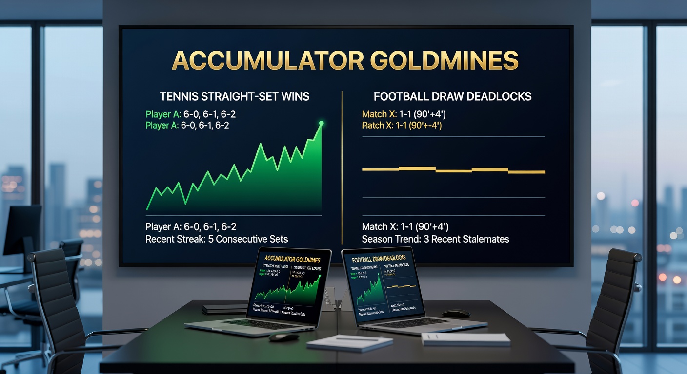 Soccer teams in a huddle during a goalless draw under stadium lights, paired visually with a tennis scoreboard showing 6-4 6-3 straight sets
