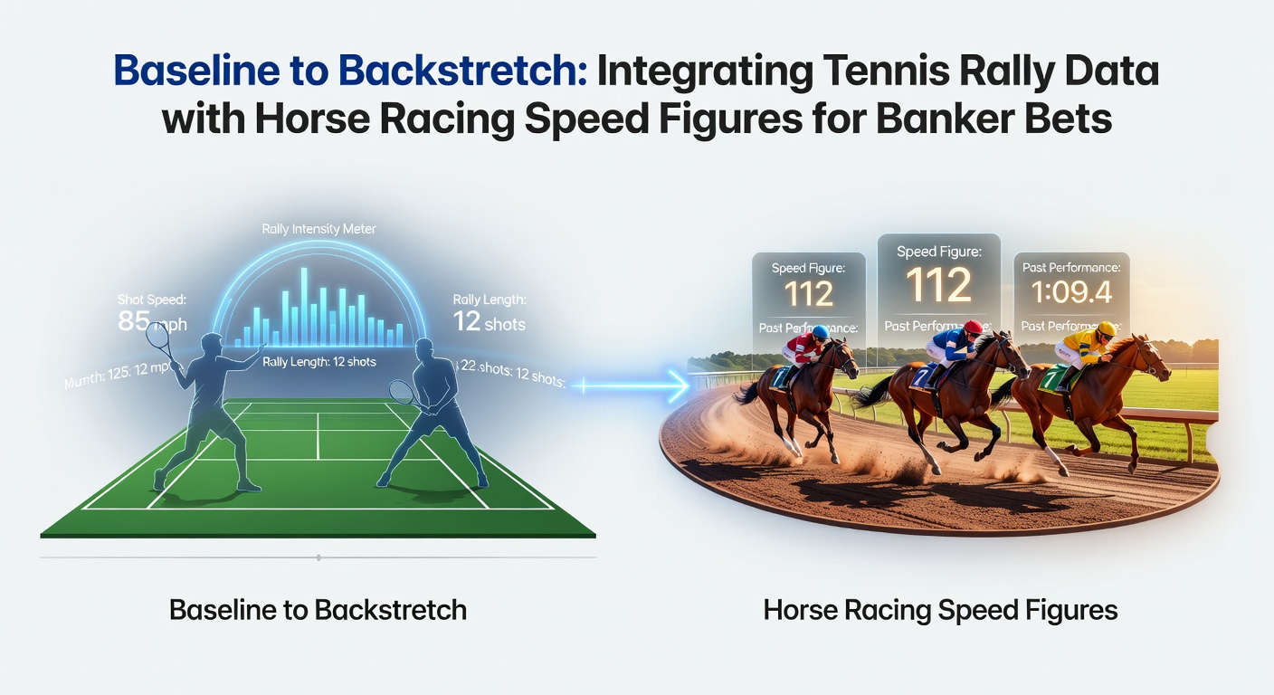 Tennis court baseline rally analysis alongside horse racing backstretch speed tracking visualization