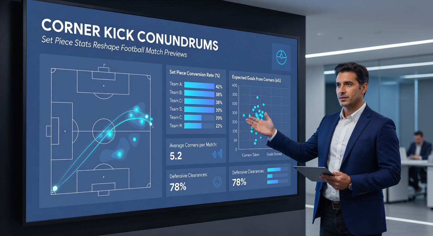 Close-up of a goalkeeper punching away a dangerous corner kick amid flying bodies, capturing the high-stakes defensive battle in set-piece scenarios