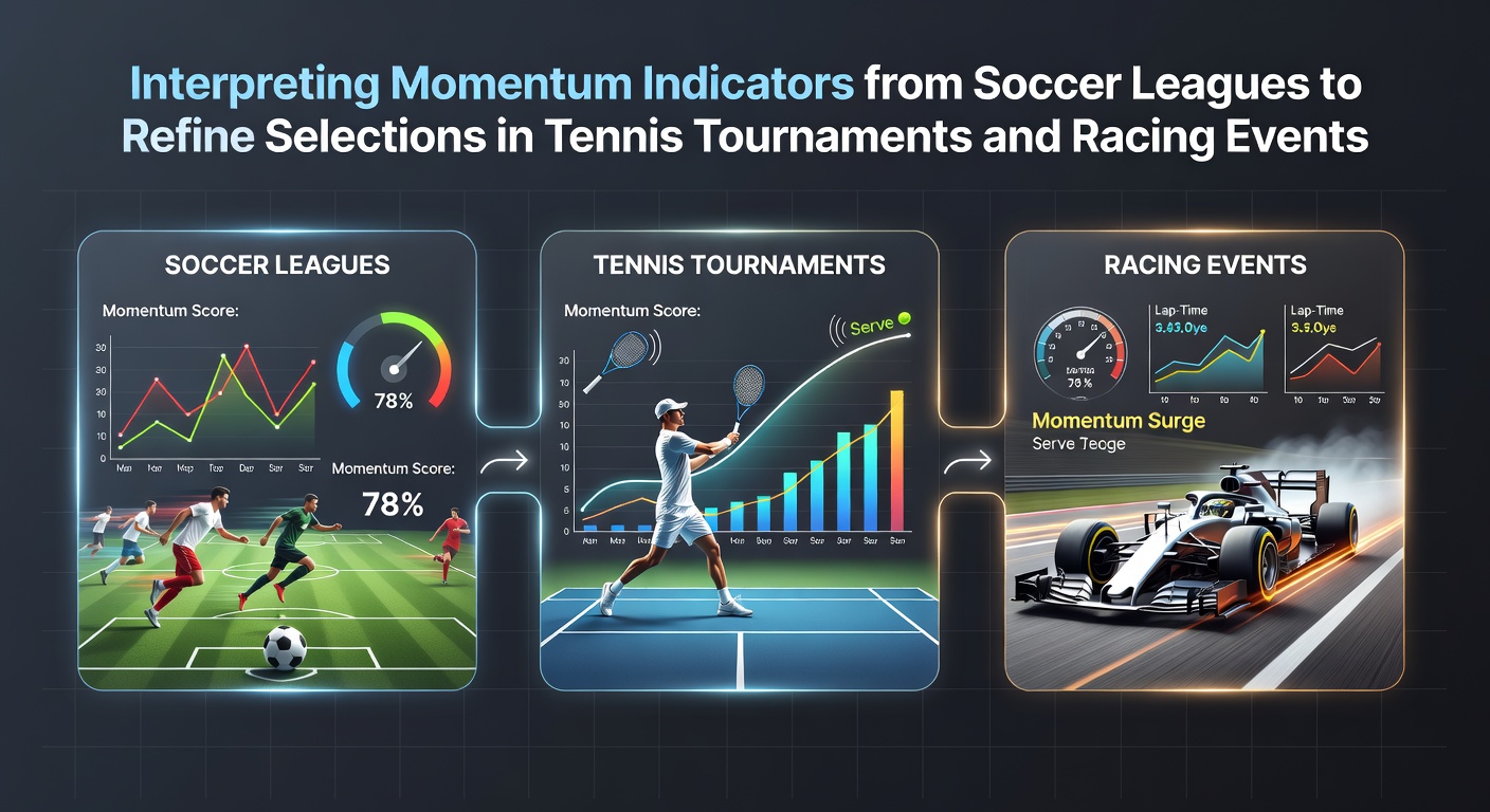Visual representation of momentum indicators across soccer, tennis, and racing events