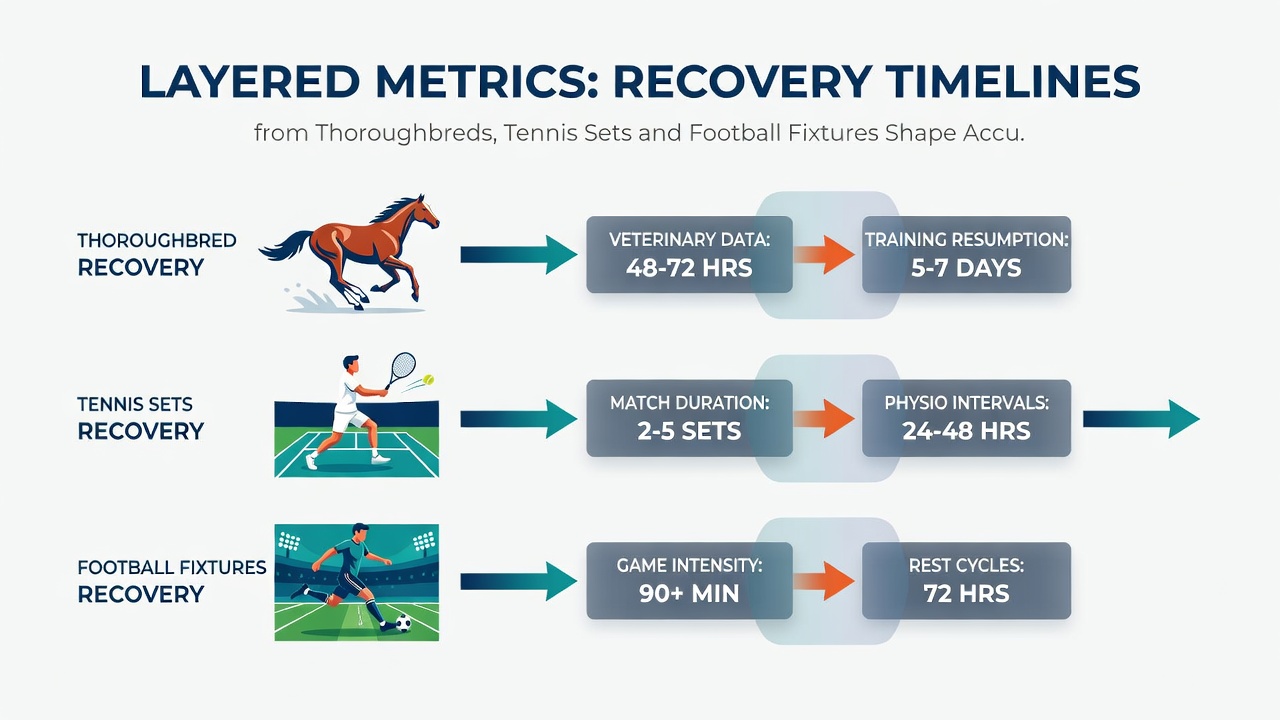 Football fixture congestion map integrated with tennis recovery curves and thoroughbred performance data