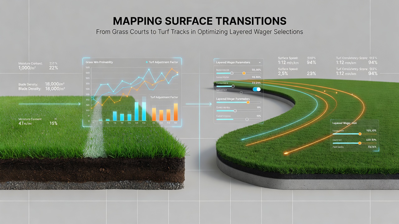 Data overlay showing grass court statistics aligned with turf track performance metrics for accumulator planning
