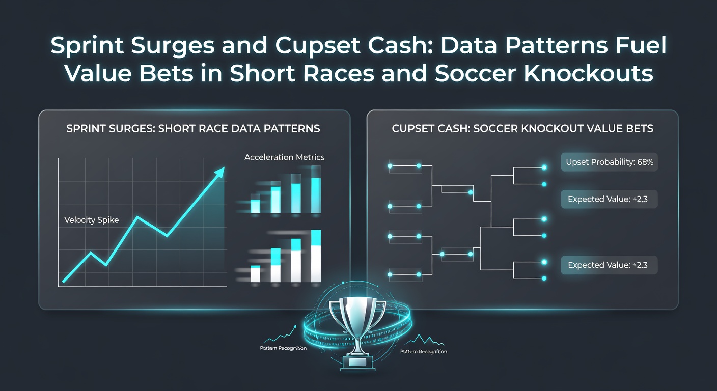 Horse sprint race with horses surging late in a tight finish, crowd blurred in background